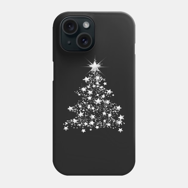 White Star Christmas Tree Phone Case by Atteestude