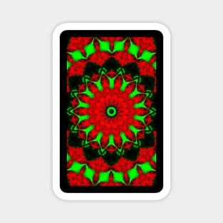 Stylized red flower on a green background. Magnet