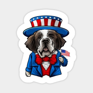 Fourth of July St Bernard Magnet