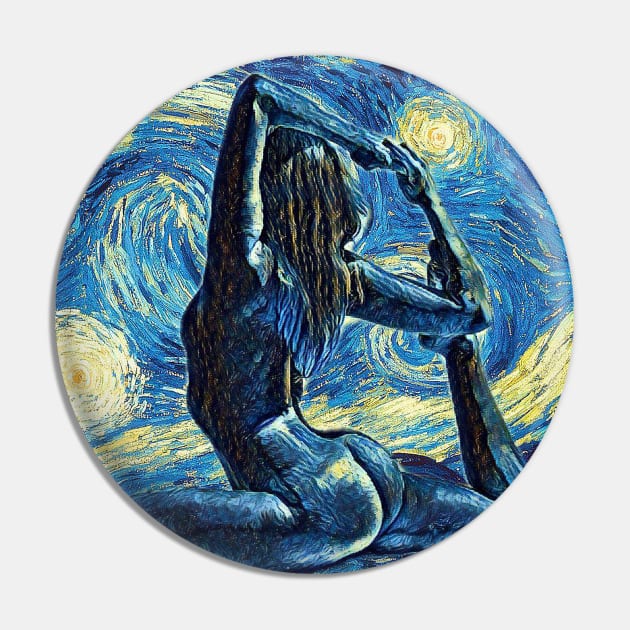 Yoga Van Gogh Style Pin by todos