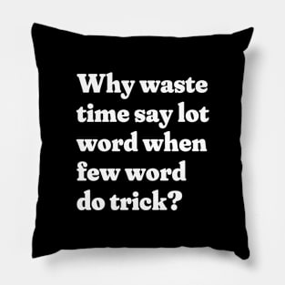 Why waste time say lot word when few word do trick? Pillow