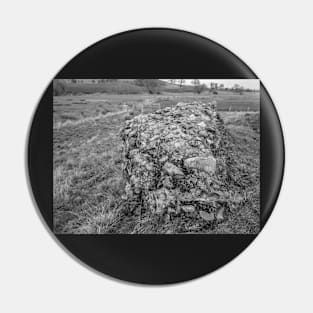 Ancient stone wall in a historical Roman camp in rural Norfolk, UK Pin