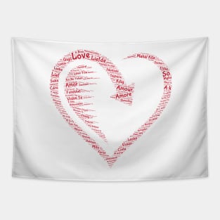 Je T'aime Modern Love Heart Fashion Tee Tapestry