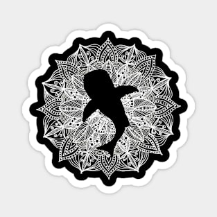 White Mandala Circle Whale Shark Magnet