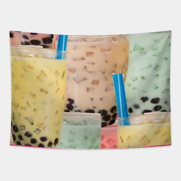 Bubble tea pattern Tapestry by richercollections