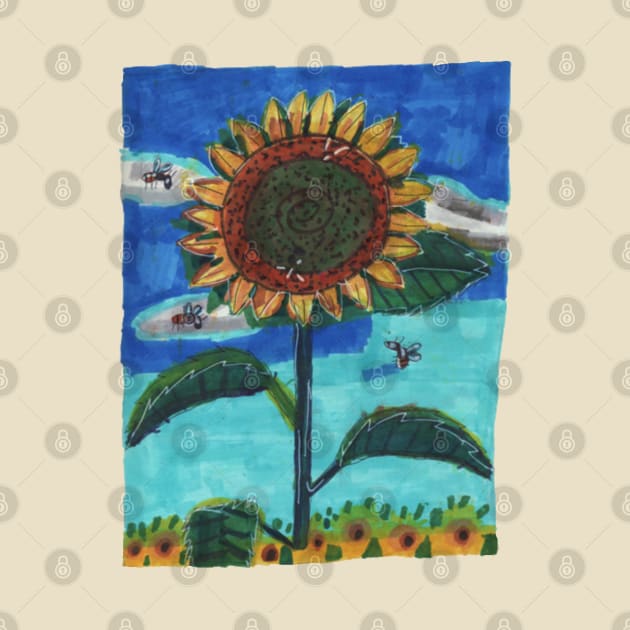 Sunflower in the Field by Mila-Ola_Art