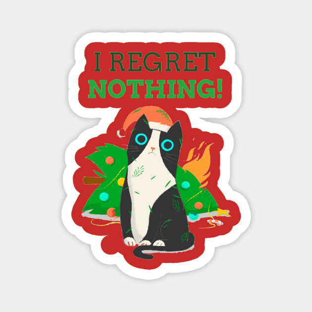 I Regret Nothing Cat Magnet by Philly Drinkers