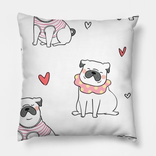 Valentines Pug Pillow