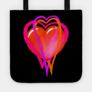 red glas heart Tote