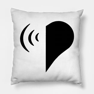 Half-heart radar v.1 (black) Pillow