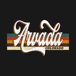 Arvada Colorado US State Map Vintage Retro 70s 80s style T-Shirt