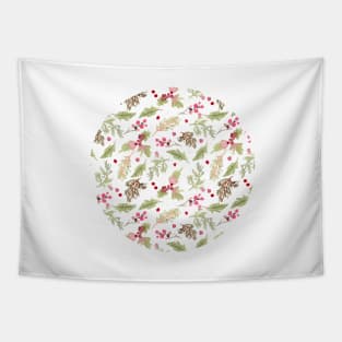 Christmas Loose Floral Watercolor Tapestry