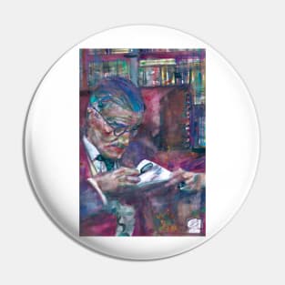 JAMES JOYCE reading - watercolor portrait Pin