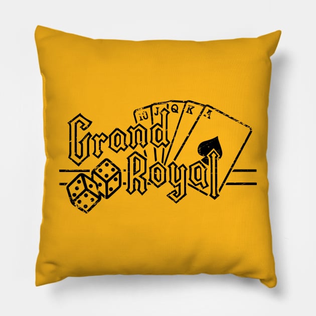 Grand Royal Logo Shirt Black Design Pillow by Fresh Fly Threads