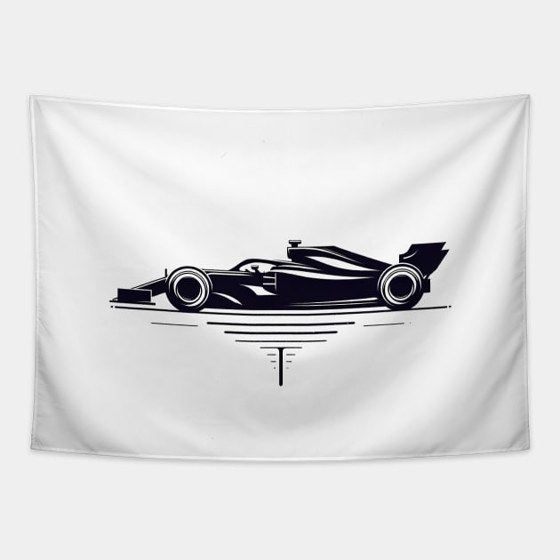 formula 1 car Tapestry by TaevasDesign