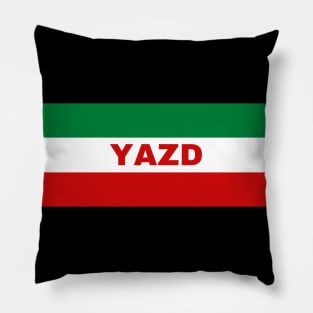 Yazd City in Iranian Flag Colors Pillow