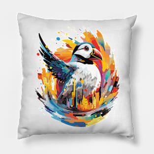 Puffin Bird Animal Freedom World Wildlife Wonder Abstract Pillow