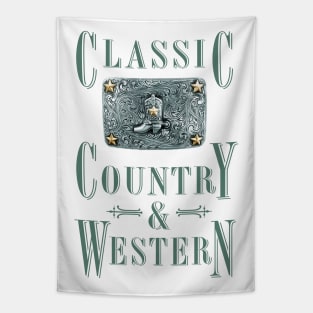 Cowboy Boot - Classic Country and Western Belt Buckles Tapestry