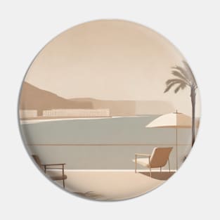 Minimal Retro Vintage French Riviera Getaway Pin