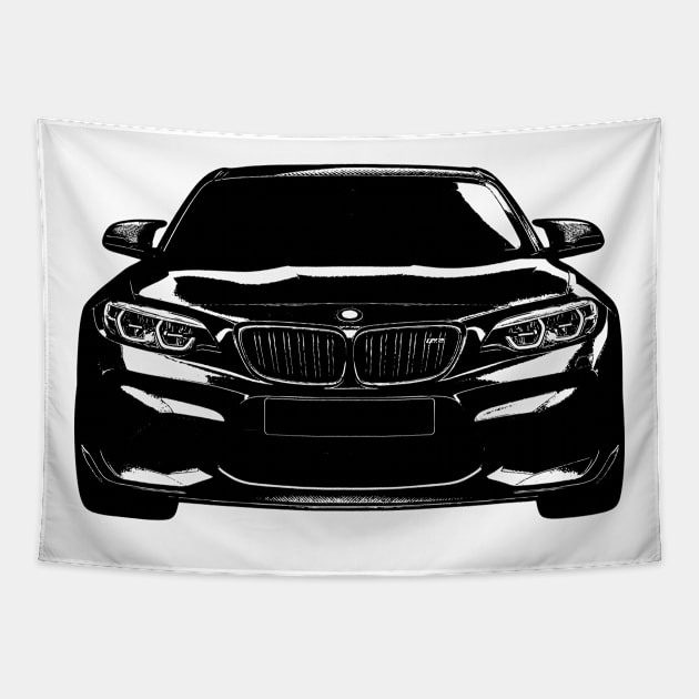 BMW M2 Sketch Art Tapestry by KAM Std