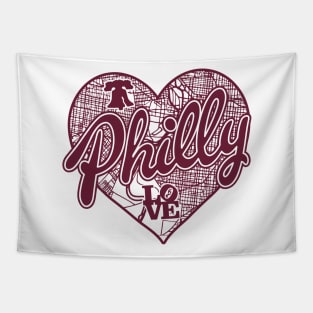 Philly City Street Map Liberty Bell Love Philadelphia PA Brotherly Love Tapestry