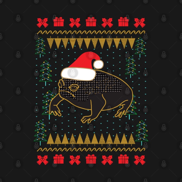 Black Desert Rain Frog Ugly Christmas Sweater by okpinsArtDesign