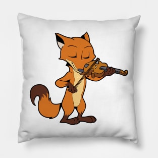 Comic fox playing violin Pillow