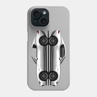 My drawing of open and closed white open and closed RF roadster convertible Japanese sports car Phone Case