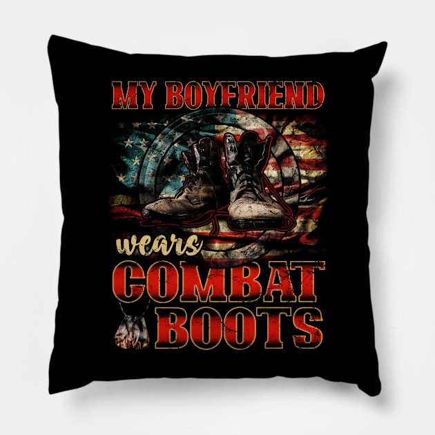 My Boyfriend Wears Combat Boots proud Girlfriend Pillow by Albatross