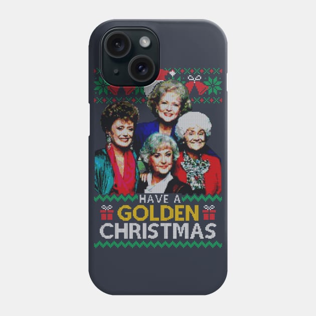 Golden Christmas Phone Case by RetroFreak