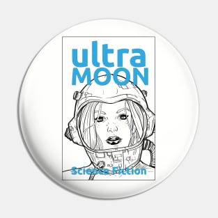 BLUE ULTRA MOON sci-fi travel to the moon Pin