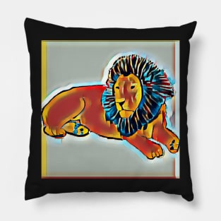 Lion blue Pillow