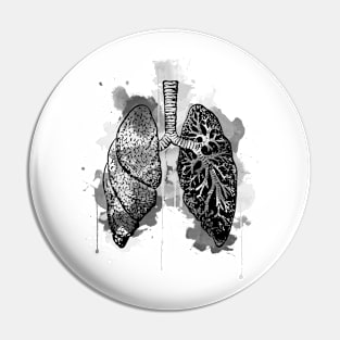 Digital Anatomical Watercolor Lungs Pin