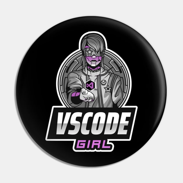 VSCode Girl - Visual Basic Pin by Cyber Club Tees