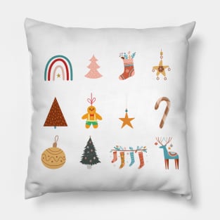 cute holiday christmas season sticker pack Pillow