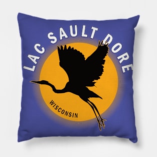 Lac Sault Dore in Wisconsin Heron Sunrise Pillow