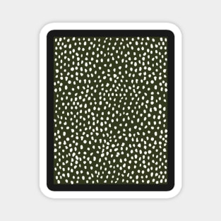 Olive Green Dalmatian Print Magnet