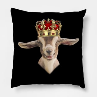 Goat King With Crown Pillow