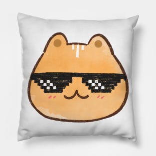 Thug orange cat Pillow