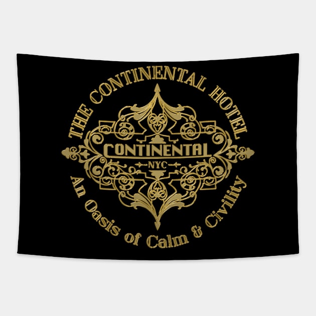 The Continental Hotel Tapestry by Starseeker