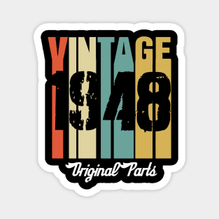 Vintage 1948 Original Parts Retro Vintage Birthday Gifts 70s Magnet