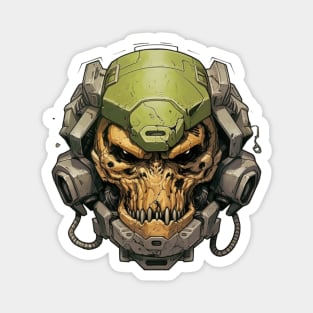 Space Doom Marine Classic Game Cyberpunk Skull Magnet