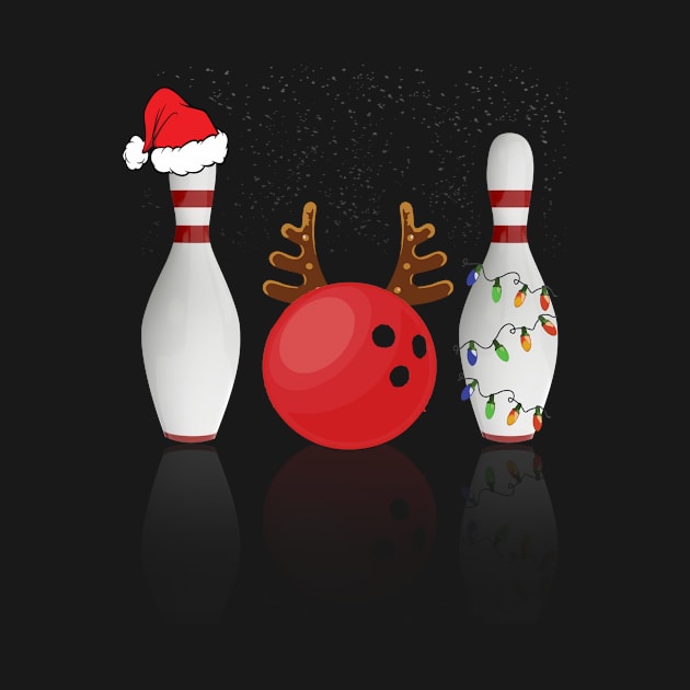 Bowling Christmas Santa Hat Xmas Lights by HouldingAlastairss