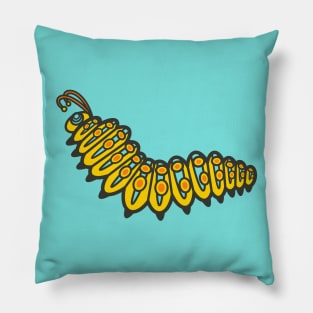 RETRO BUGS CATERPILLAR Cute Friendly Graphic Cartoon Bug - UnBlink Studio by Jackie Tahara Pillow