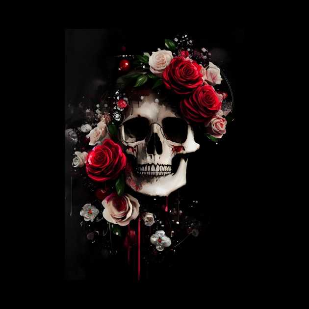 Skull and rose design by Dope_Design