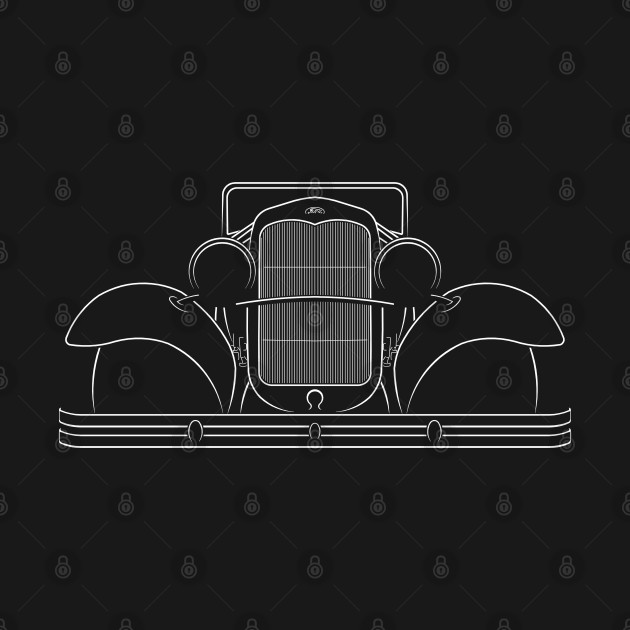 front/profile 1930 Ford Model A Coupe - stencil, white by mal_photography