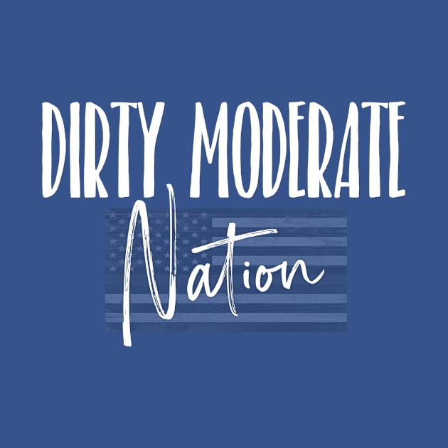 Dirty Moderate Nation Logo White by Dirty Moderate 