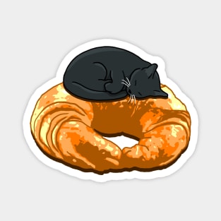 Croissant Black Cat Magnet