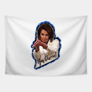 Yas Queen Nancy Pelosi Clap Meme Sticker Gifts Tapestry