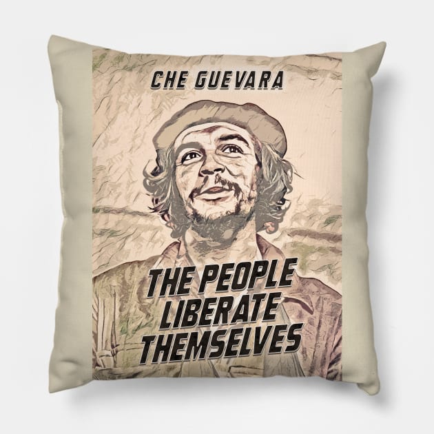 CHE Guevara Abstract Portrait with quote Pillow by Naumovski